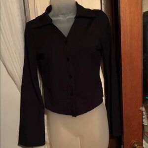 SHEIN Black Button Down Shirt for Women